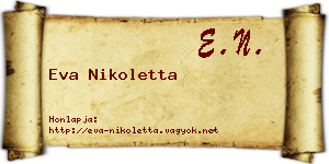 Eva Nikoletta névjegykártya