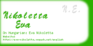 nikoletta eva business card